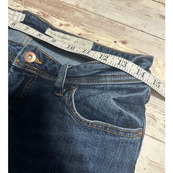 Pilcro and the Letterpress Anthropologie Jeans SZ 28 Slim Straight Embroidered - Picture 8 of 9